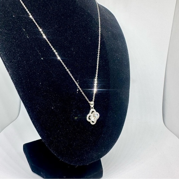 Moissanite Diamond Necklace, Bracelet, and Earrings, Clover Set. - Picture 15 of 16